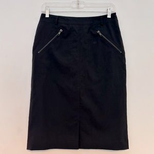RENE LEZARD Black Pencil Skirt with Zippers size 6